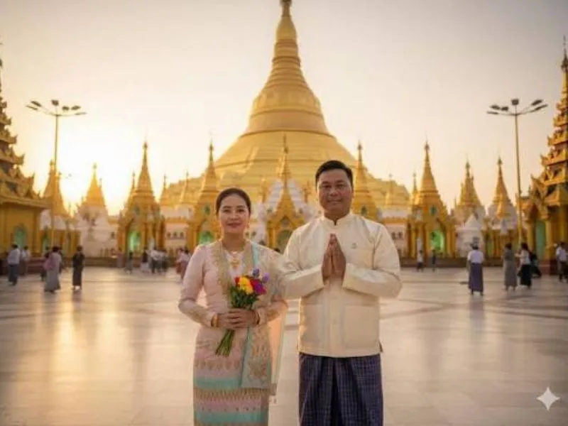 trang phuc truyen thong myanmar khi ban sac dan toc duoc det thanh hinh hai